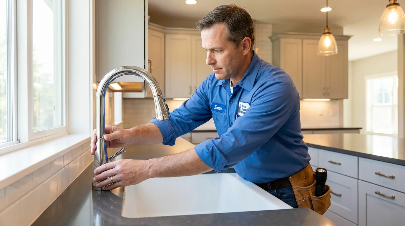 Kitchen faucet installation by Johns Plumbing LLC in Southfield