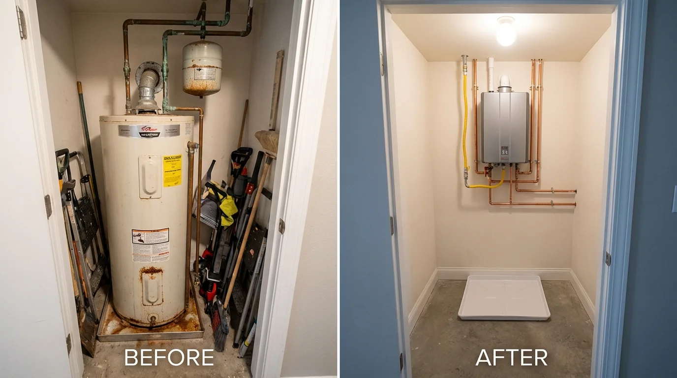 Tank water heater versus wall-mounted tankless unit comparison for Southfield, MI homeowners